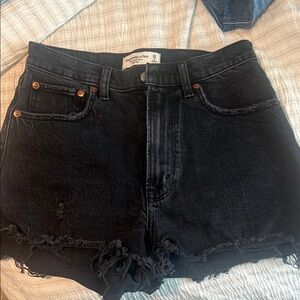 Black Denim Cutoff Shorts